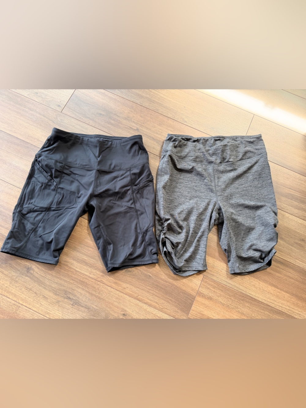 Black and Gray Athletic Bike Shorts Duo